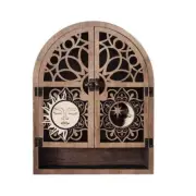 Sun Crystal Display Stand 4 Shelves Natural Wooden Shelf Gothic Witchy3248