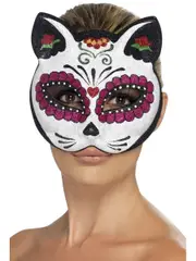Sugar Skull Cat Glitter Eyemask