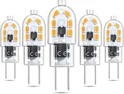 Bonlux Gy6.35 LED Bulbs AC/DC 12V Non-Dimmable 3W-G6.35 2-pin Base 20W-35W Halogen JC Type Capsule Light Bulb Replacement-Under Cabinet Accent Puck-Head Desk Lamp-Landscap Light(Warm White 3000K,5pcs)