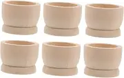 TOPPERFUN 6 Pcs Wooden Egg Holder Tray for Easter Decor Wooden Egg Display Holder for Kitchen Countertop for Crafting and Festive Table Settings