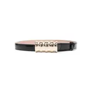 [Khaite] Khaite The Small Julius Leather Belt 70 CM BLACK
