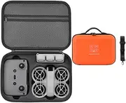 Carrying Case for DJI Neo, Portable Protective Storage Bag with Shoulder for DJI Neo Fly More Combo Accessories, for RC-N3 Remote Controller Drone Battery Charging Hub (Orange)