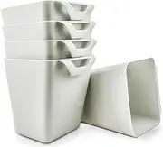 5 Pack White Hanging Cup Holders, Rolling Cart Accessories, Pencil Holder Storage Containers, Buckets, Bins, Plant Container, Make Up Organizer