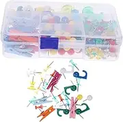 200Pcs Reusable Thumbtacks Compact Pushpins for Office Home School Multiple Styles for Cork Boards Soft Surfaces Lightweight Easy to Store for Daily Use