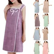 Wearable Bath Towel Bowknot Corals Velvets Bath Skirt for Adults Water