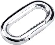 [Generic] 925 Sterling Silver Oval Necklace Clasp, 18 mm Charm Necklace Shortener Clip, Plain Jewelry Clasps Connector, Spring Enhancer Rings Replacement for Bracelet Key Chain Pendant Making