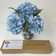 3 Pcs 21â€™â€™ Graduated Blue Artificial Hydrangea Real Looking Lifelike Real...