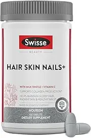 Swisse Ultiboost Hair Skin Nails Supplement | Premium Beauty Formula, Supports Collagen Production | Rich in Vitamin C & Silica, Plus Biotin | 150 Tablets