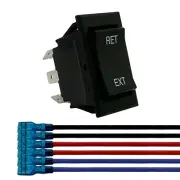 Momentary Reverse Polarity Rocker Switch 20A, 12V DC On-Off DPDT - 6 Pin