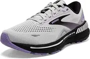 [Brooks] Women s Adrenaline GTS 23 Supportive Running Shoe, Grey/Black/Purple, 9.5