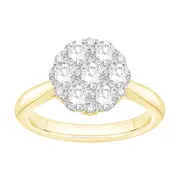 Bevilles Flower Ring with 1.50ct of Laboratory Grown Diamonds in 9kt Yellow Gold