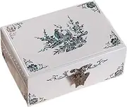 [CFZSALK] Necklace Organiser Jewelry Storage Wedding Boxes Organizer Case Certificate Box Mother-of-Pearl Princess European White Wooden Watch Earring Jewellery Box Necklace Jewellery Box KeYJ