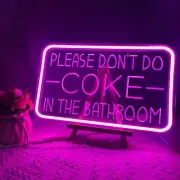 Please Don't Do Coke in The Bathroom Neon Sign for Wall Decor,USB Powered LED...