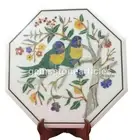 15" Small Marble End Side Table Top Floral Pietradura Inlay Stone Home Decor