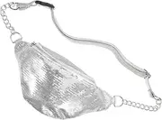 [VALICLUD] Elegant Sequin Crossbody Bag Compact Waist Pack Fashion Chest Pack for Travel Outdoor Adventures