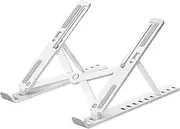 Computer Support Laptop Stand, with Non-Slip Silicone Pad, 10 Levels Adjustable Foldable Lifting Base,White
