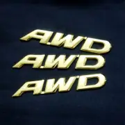 3x Big Golden AWD Chrome Metal Badge Sticker Emblem Decal Motors Turbo SUV Sport (for: Porsche)