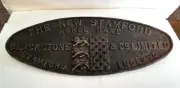 STAMFORD HORSE RAKE SIGN CAST IRON UNPAINTED 14 INCHES COLLECTIBLE