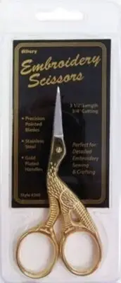 Allary Embroidery Stork Scissor Stainless Steel 3.5" Fine Point
