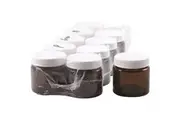 Jar Glass Amber 60g with Lid 10 Pack