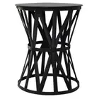 NEW French Country Iron Drum Side Table Small Black