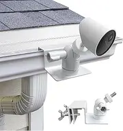 Gutter Mount for Camera/Solar Panel, Rustless Gutter Brackets Aluminum Alloy ABS Weatherproof Power Supply Mount Solar Panel Versions Compatible with Arlo HD/Light/Utra/Pro 2/ Pro (White)