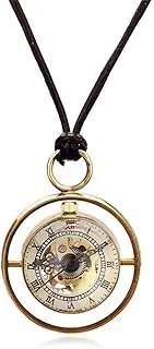 [COTBY] Inner and Outer Ring Gold Movement Pocket Watch Retro Small Crystal Ball Glass Ball Pendant Pocket Watch