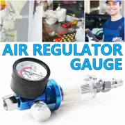 Air Regulator Gauge Spray Gun Pressure Paint 1/4 Separator Water Filter 0-140PSI