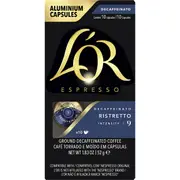 L'OR Espresso Decaf Ristretto Intensity 9 Coffee Pods 10 pack