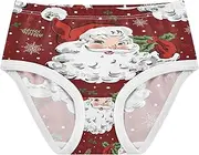[Vozoza] Cotton Christmas Santa Claus Girls Underwear Toddler Girl Panties Kids Underwears Size 2t, 1-Pack