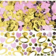 Gold and Pink Foil Sparkling Wedding Confetti - 2.5 Ounce Bag (361595)