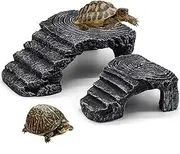 QMAAAYS Turtle Basking Platform Tortoise Accessories Tortoise Cave Reptile Hide Resting Terrace Floating Turtle Rest Platform Resin Accessories Aquarium Ornament(2Pcs)