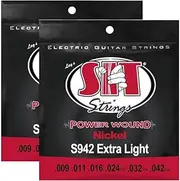 S.I.T. Strings S942 Extra Light Nickel Power Wound Electric Guitar Strings - 2 Sets