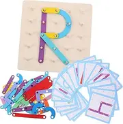 1Set Geometric Shape Learning Tool for Pegboard Puzzle Educational for Fine Motor Skills Development Alphabet Number Recognition Game
