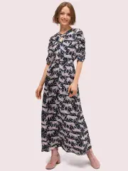 panther dot midi dress