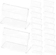 25pcs Acrylic Tabletop Sign Holder Stands Horizontal Display Holders for Menus Tags Name Cards Design Shows Exhibitions Catering Events