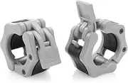 Greententljs Barbell Clamps 2 Inch Olympic - Pair of Collars Quick Release Locking Barbell Workout Pro Weight Plate Clamp Clips for Gym Power Heavy Weightlifting Fitness (Gray)