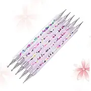 MERRYHAPY Manicure Dotting Tools Set 5pcs Rhinestone Beads Picker Acrylic Rod Stylus Double-headed Nail Art Pen Gems Pearls Tool