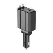 66W 4-Port USB PD Charger Adapter with USB-A+USB-C+iP+PD Type-C Fast Charging with Digital Display for iPhone 16 15 Pro