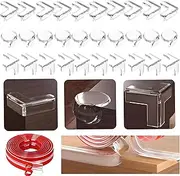 MYTOAU 30 Pack Proofing Corner Protectors, Clear Edge Protector Strip,Silicone Soft Edge Guards, Furniture Corner Guards & Edge Safety Bumpers for Children,Thicker & Durable Table Corner Cushions