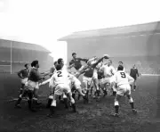 Wales' Denzel Williams Reaches For The Ball At A Line Out 1968 OLD RUGBY PHOTO