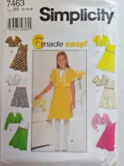 Dress Jacket Cropped Girls 12 14 16 Simplicity 7463 Sewing Pattern Easy Outfit
