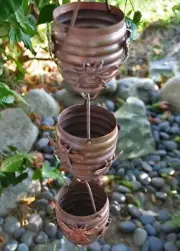 Honeybee & Hive Copper Rain Chain 13’ W/ Installation Kit, & Rain Chain Anchor