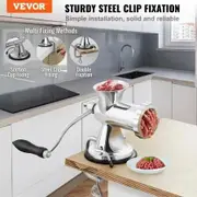 Manual Meat Grinder 304 Stainless Steel Hand Meat Grinder with Suction Cup + Steel Table Clamp Meat Mincer Sausage Maker & 2 Cutting Plates Sausage Tube