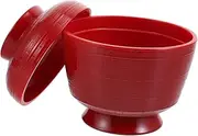 SHOWERORO Multi-Functional Japanese Miso Soup Bowl Traditional Rice Bowl with Lid for Miso Soup Appetizers and Practical Storage Container for Home Use