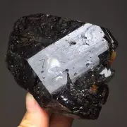 296g Extremely Rare Black Rutile & Green Tourmaline Gems & Feldspar Based Quartz