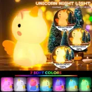 Figurine Unicorn Luminous Night Light Room USB LED Lamp Bedside Decoration