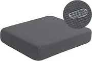 NC HOME Water-Repellent Sofa Cushion Covers Jacquard High Stretch Fabric Furniture Protector for Living Room, Washable Sofa Seat Slipcover, 1 Seater (Chair Cushion, Gray)