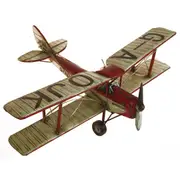 Boyle 50cm Ornament Tiger Moth Plane Metal Standing Vintage Decor Red/White