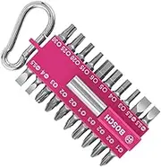 Bosch 21 Piece Screwdriver Bit Set Pink (with Magnetic Bit Holder, Carabiner, Accessory for Electric Screwdrivers)